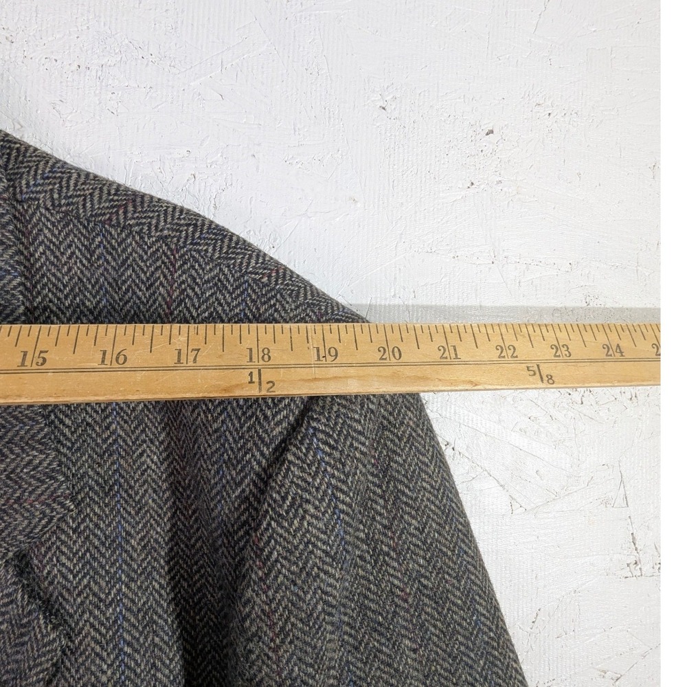 Clark 100% Wool Herringbone Blazer 48L Gray Brown - Picture 6 of 16